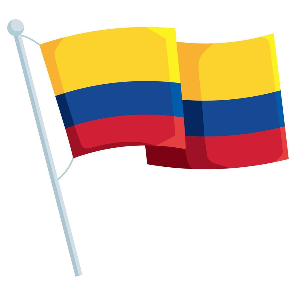 colombian flag in pole vector