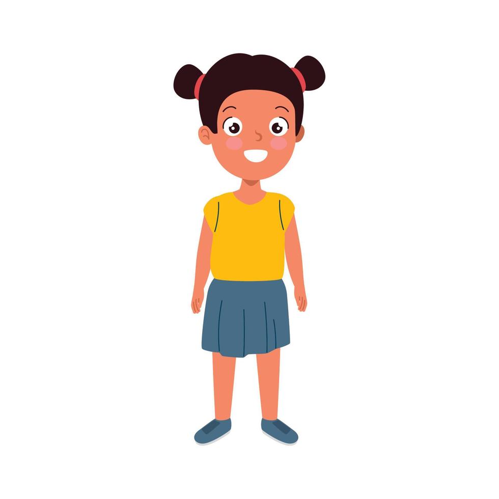 afro little girl character vector