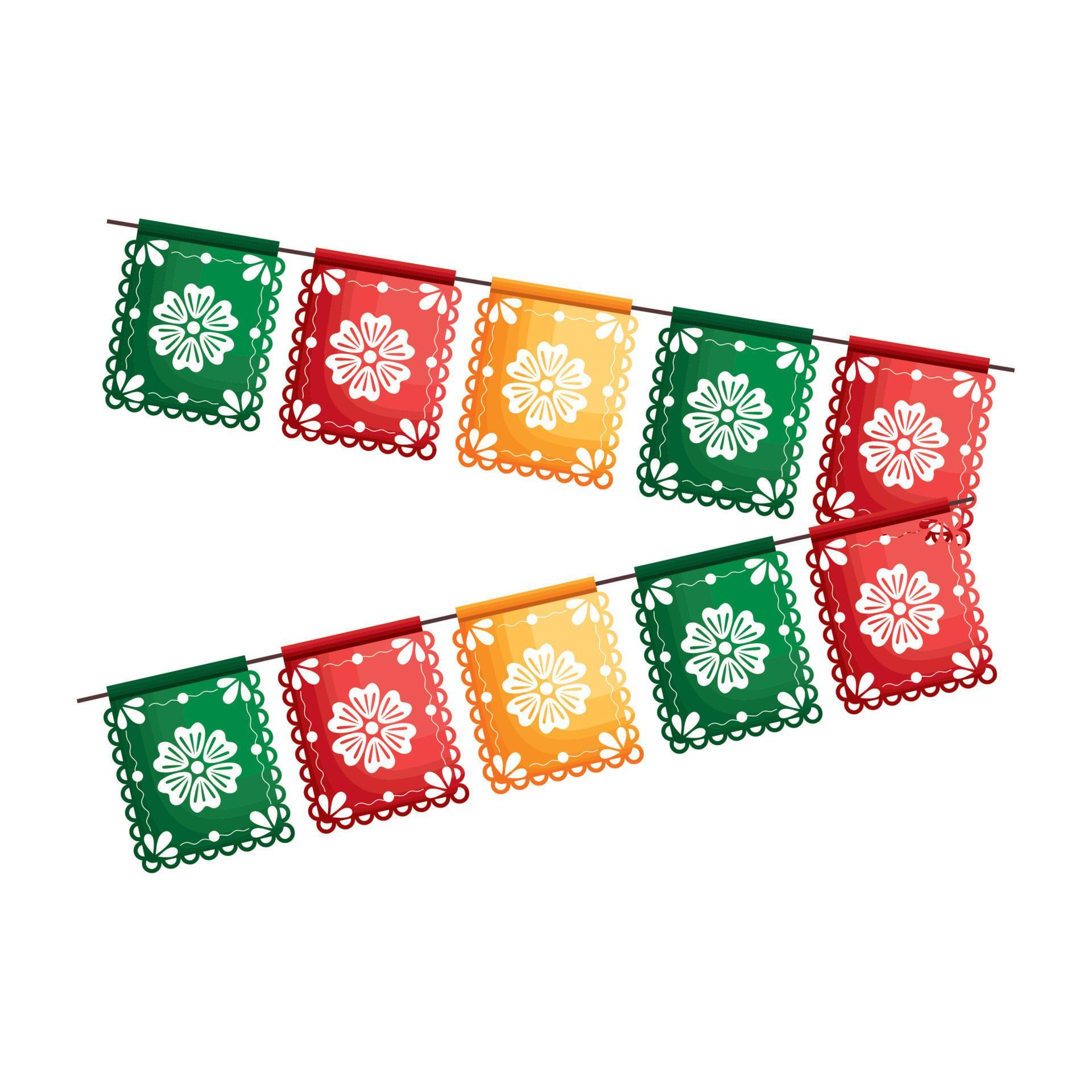 mexican garlands decoration 11253253 Vector Art at Vecteezy