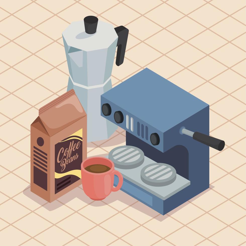 coffee shop isometric vector