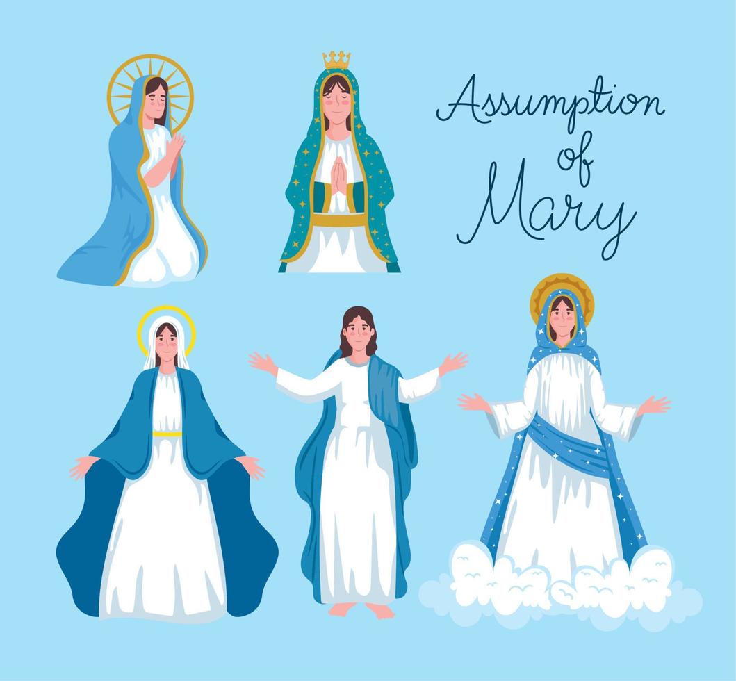 assumption of mary virgins vector