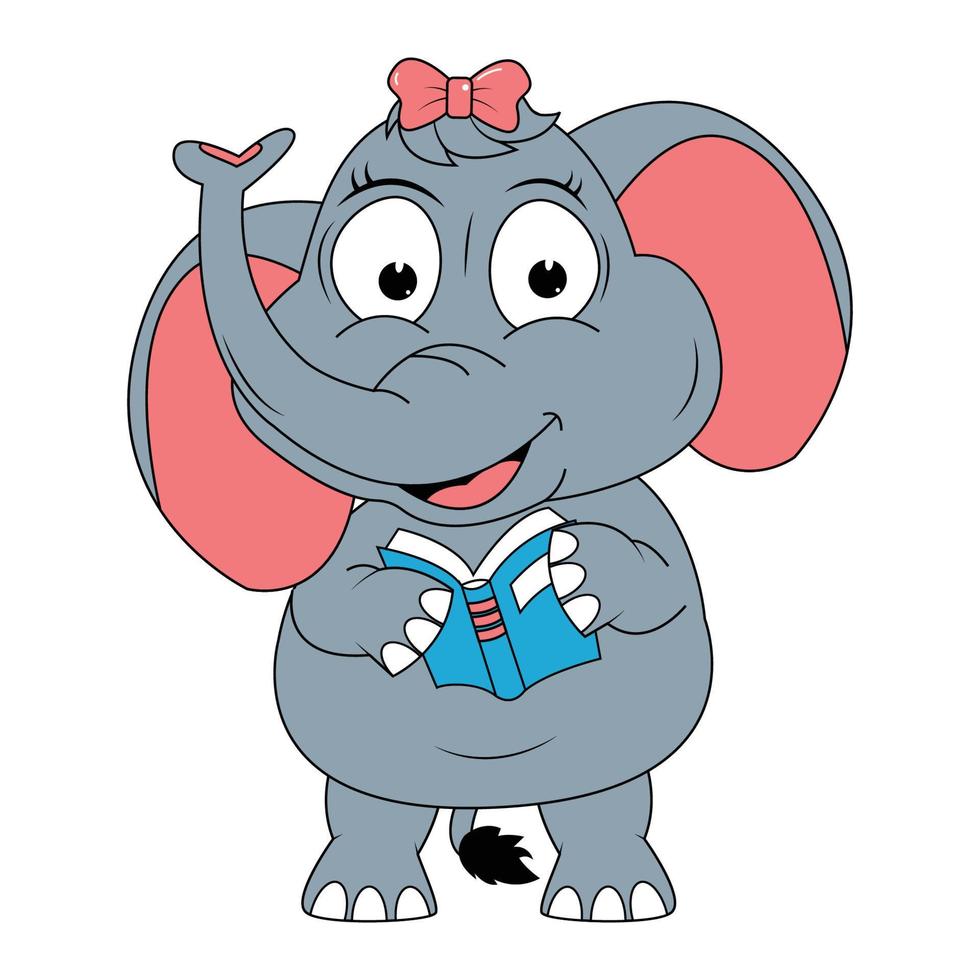 Cute elephant animal cartoon illustration vector