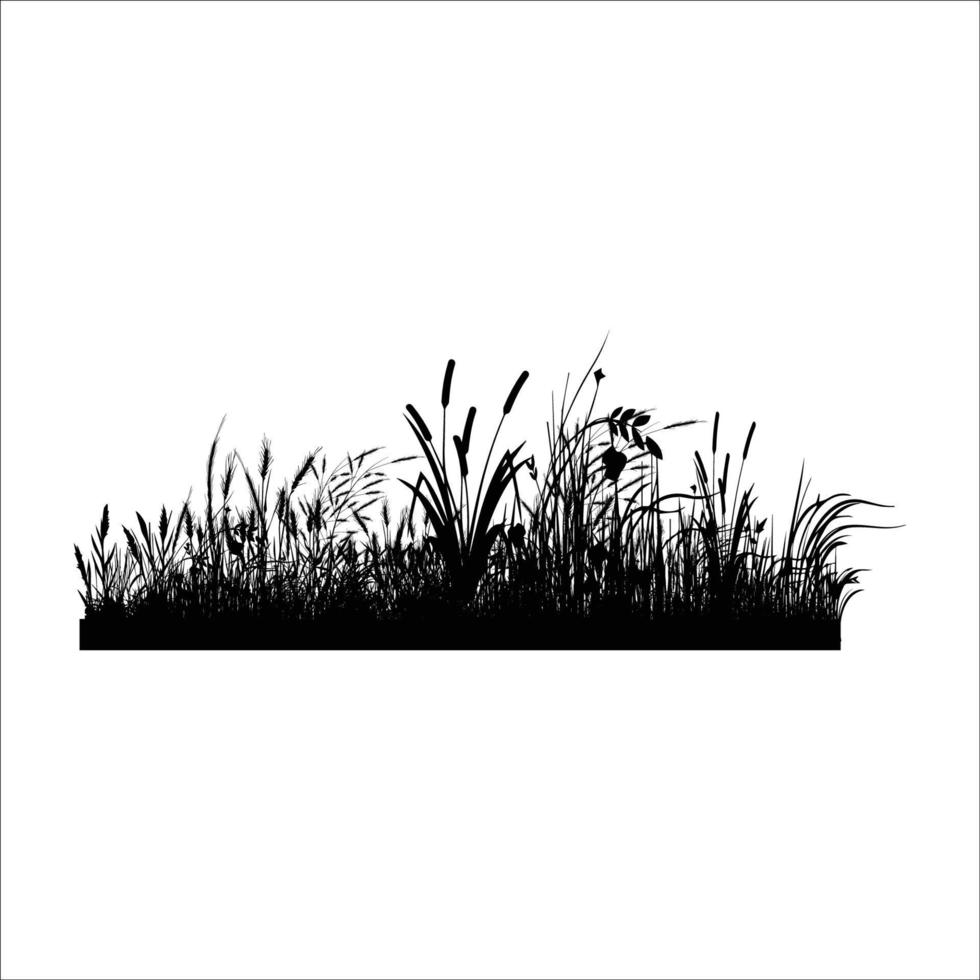 cute grass silhouette illustration vector
