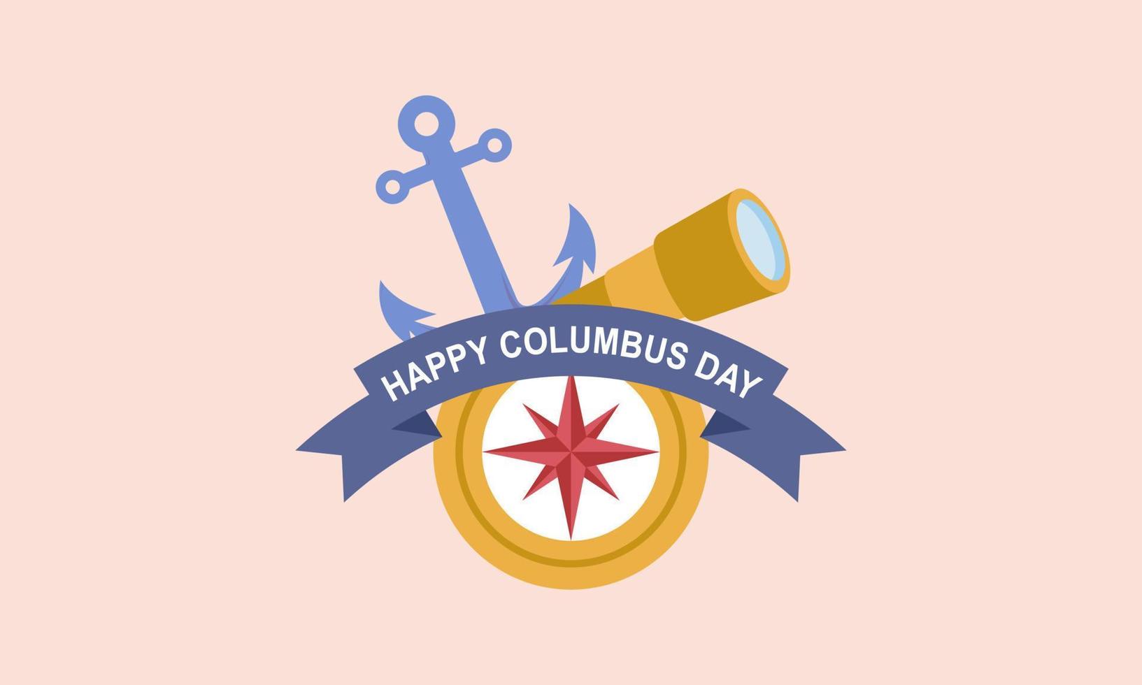 Hand drawn flat columbus day background vector