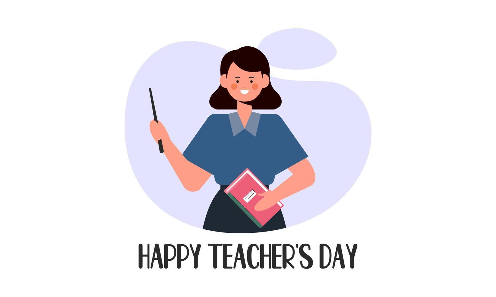 Happy teacher's day poster background concept vector illustration