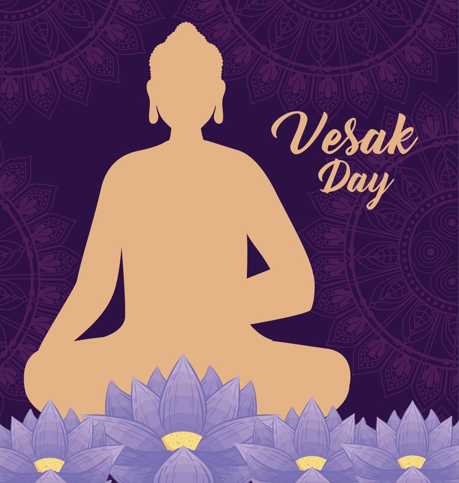 postal de letras del día de vesak vector