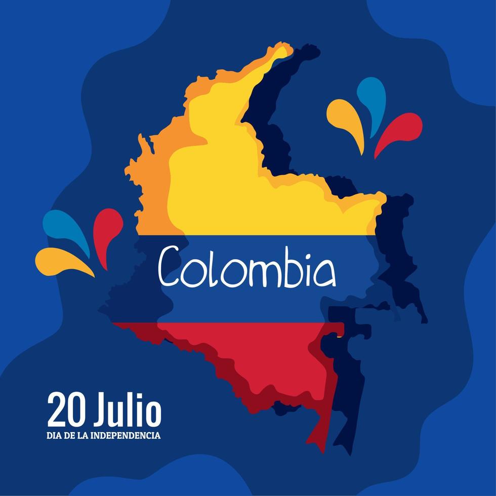 cartel del día de la independencia de colombia vector