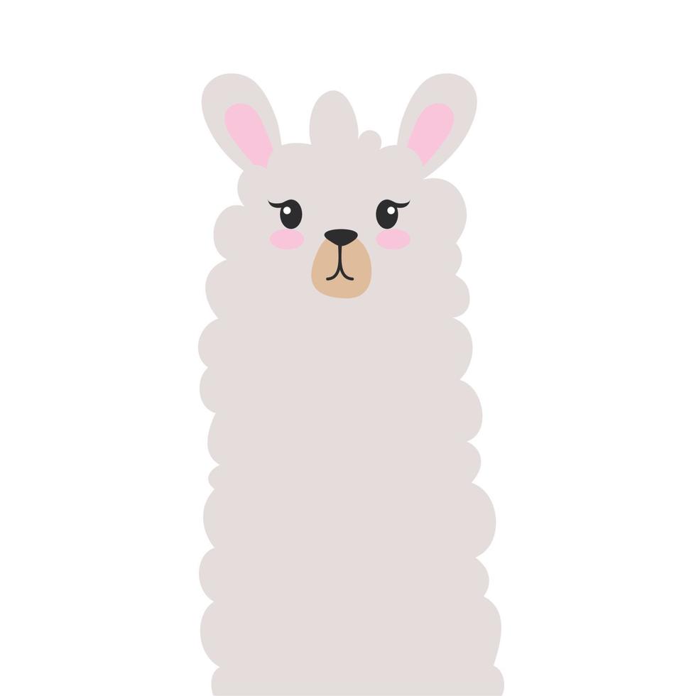 llama animal head vector