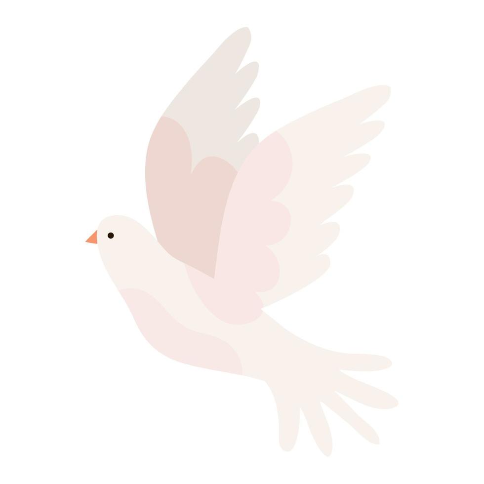 cute dove animal flying vector