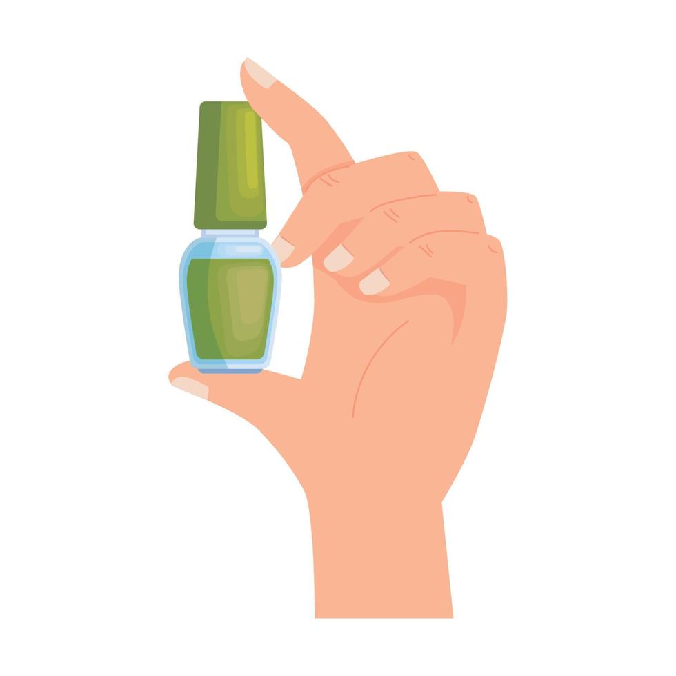 hand with green nails polish vector