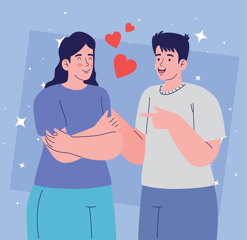 pareja de enamorados enamorados vector