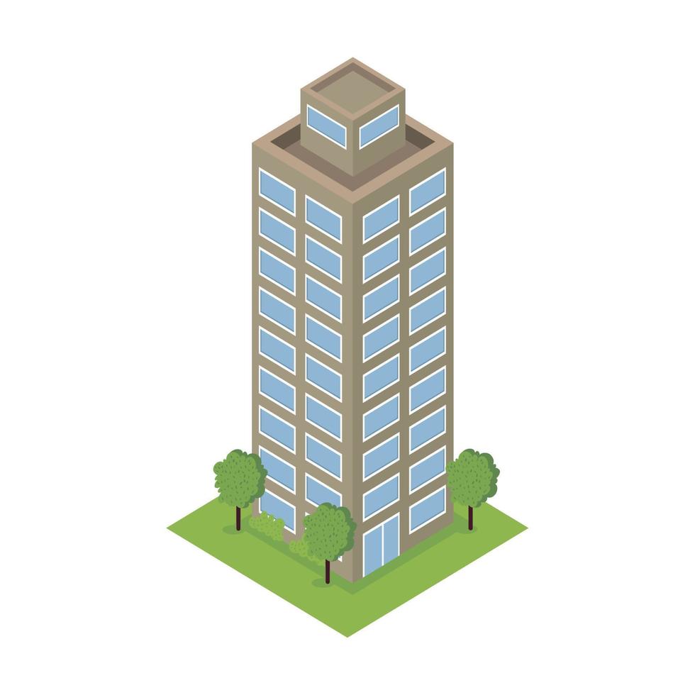gray building isometric construction vector