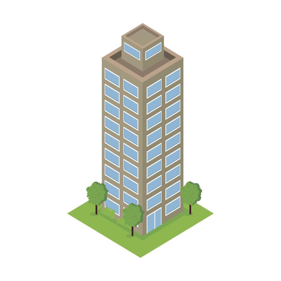 gray building isometric construction vector