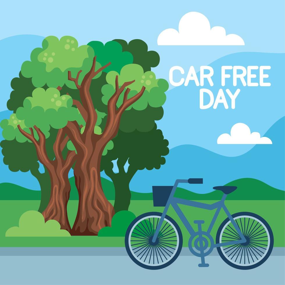 car free day lettering vector