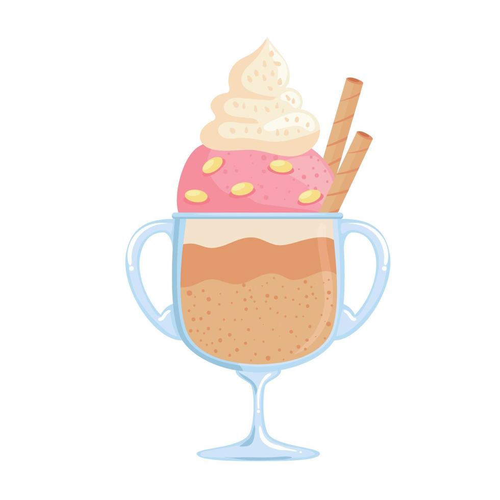 helado frío en taza vector