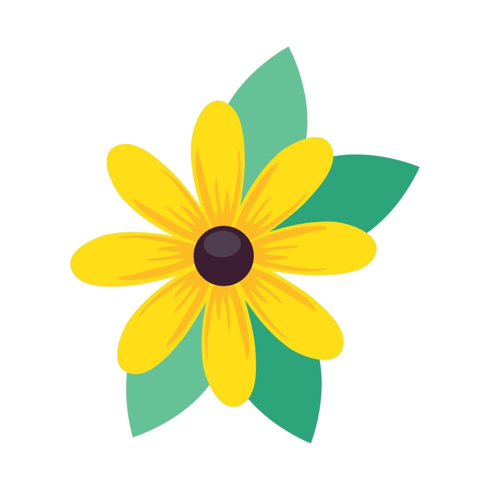 yellow flower garden decoration vector