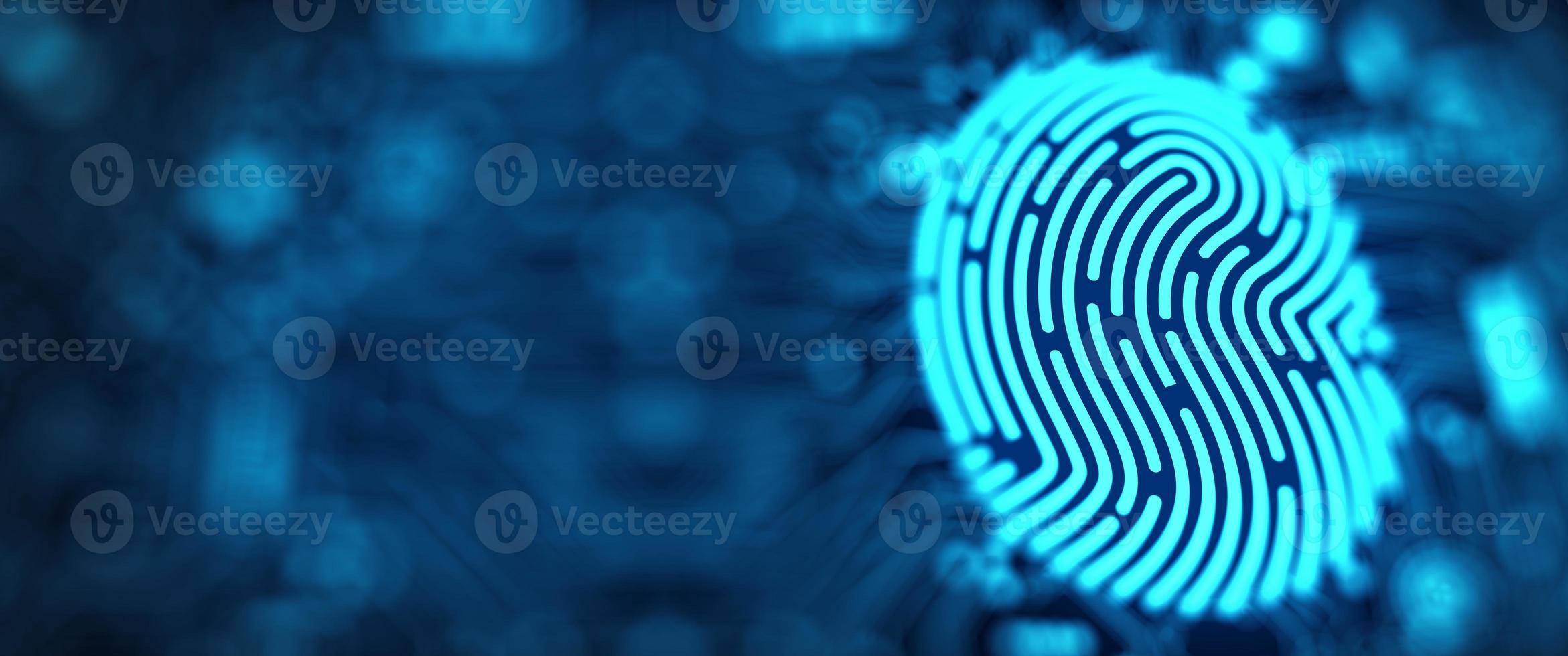 Password Control by Fingerprint. Fingerprint Security Concept. photo