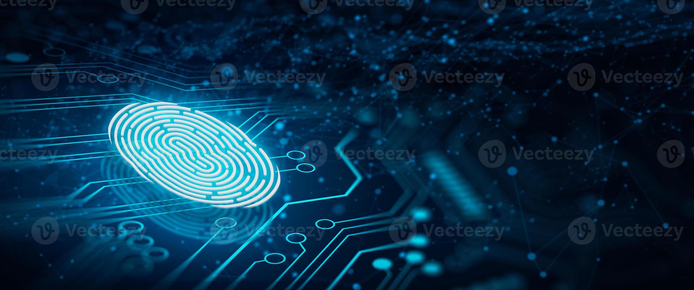 Password Control by Fingerprint. Fingerprint Security Concept. photo