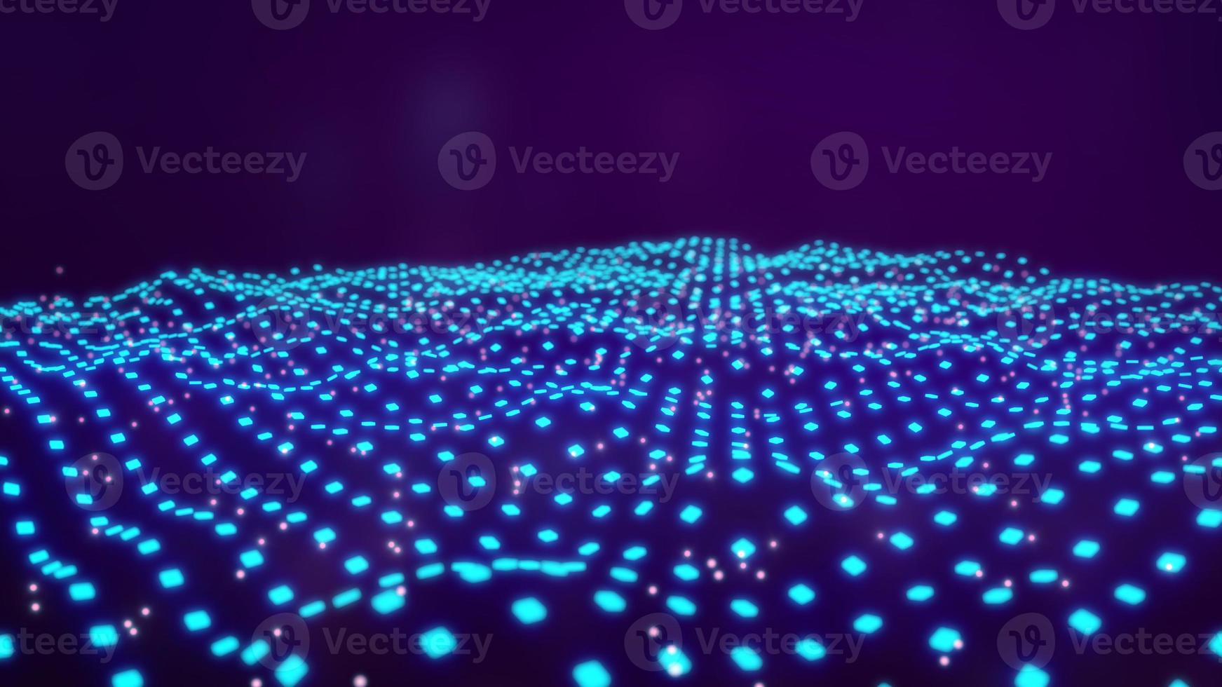 Big Data Lake blue and magenta color data particles. 3d illustration photo