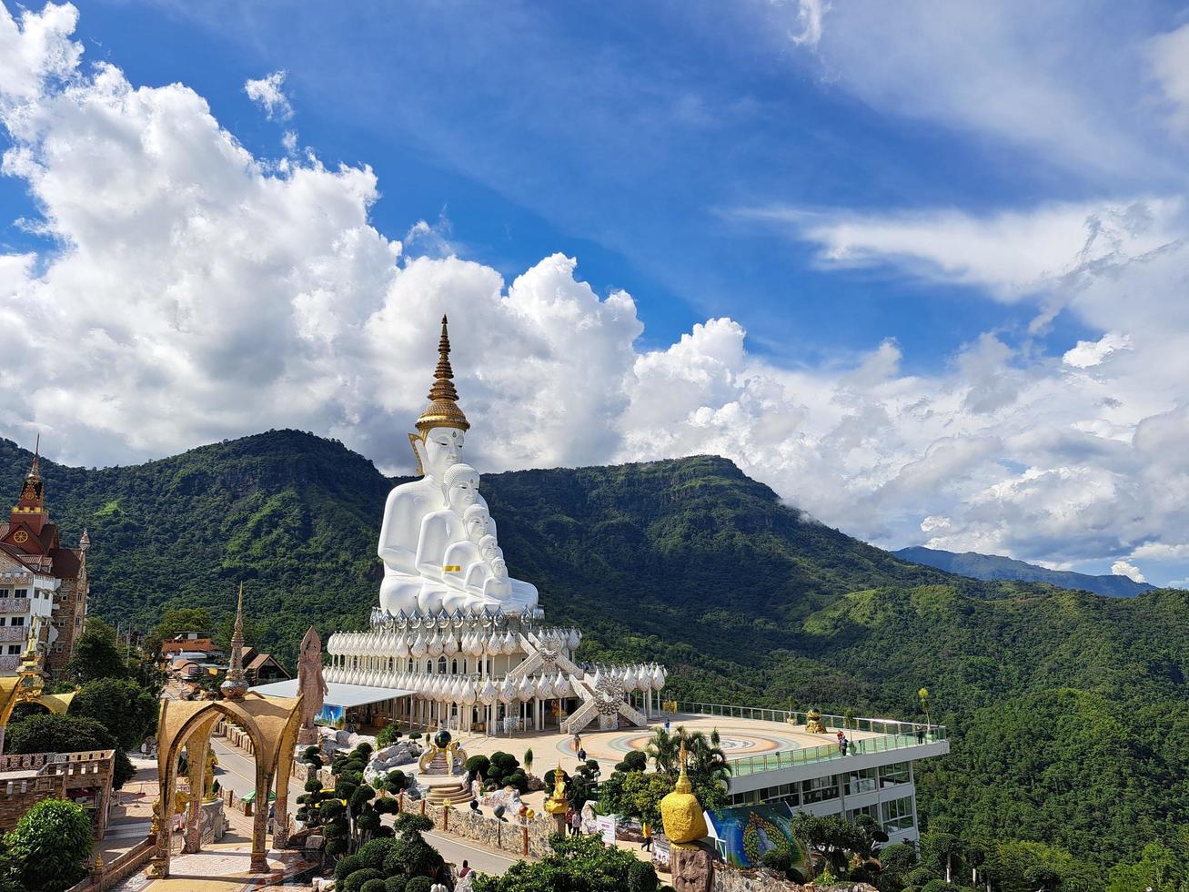 Kao kho, Phetchabun, Thailand, 2022 - Buddha statues in front of mountain and sky photo
