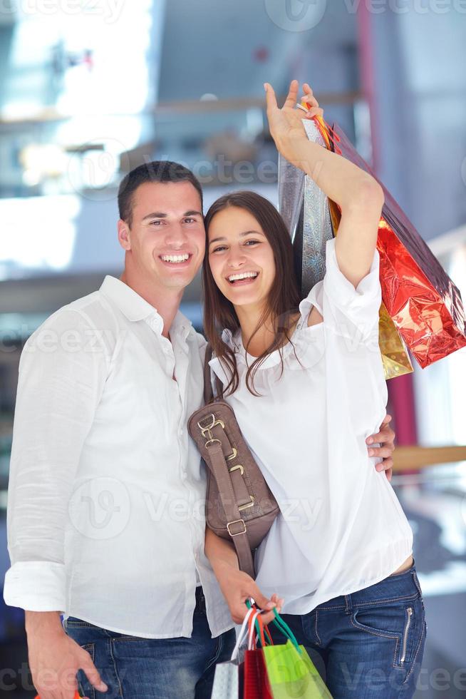 happy young couple in shopping photo