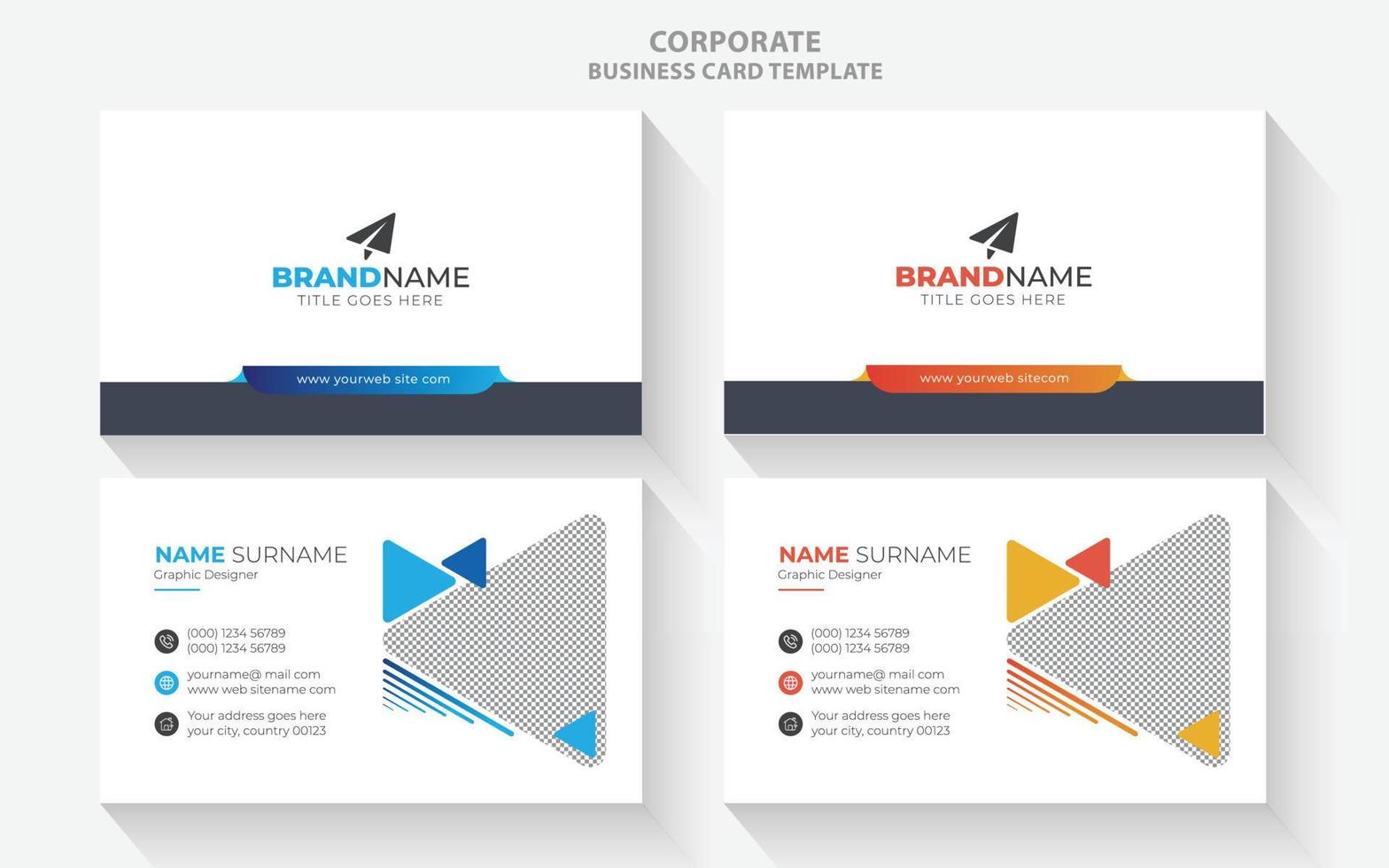 Modern Creative Business Card Template Vector, Elegant Simple Minimal Visiting Card Design Layout vector