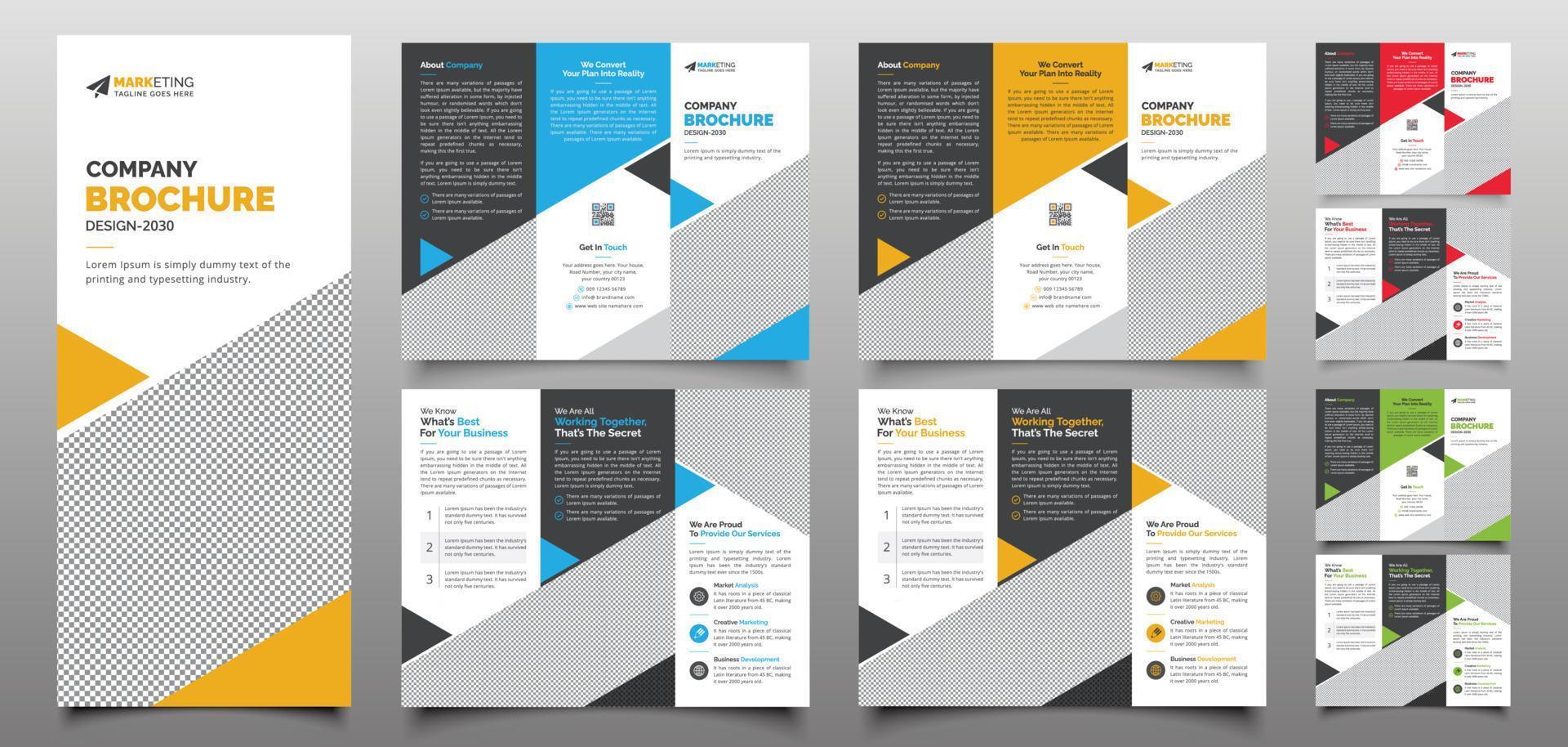 Creative Corporate Business Trifold Brochure Template Vector Layout, Modern Trifold Brochure Leaflet Design for Advertising, Promotion, Marketing