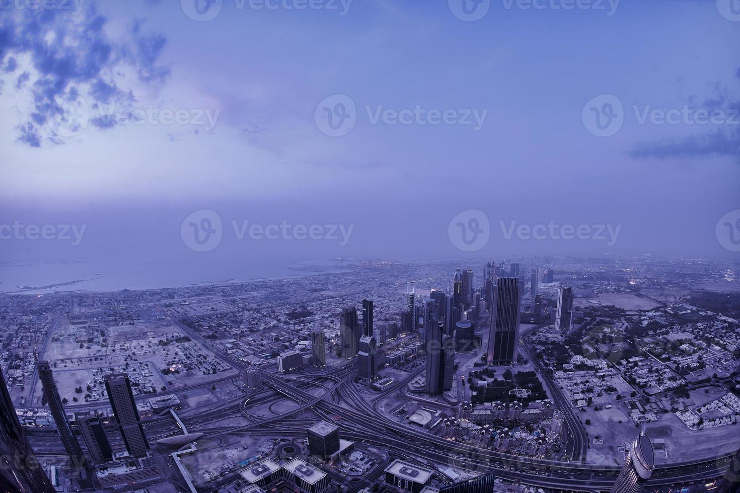 Dubai night skyline photo