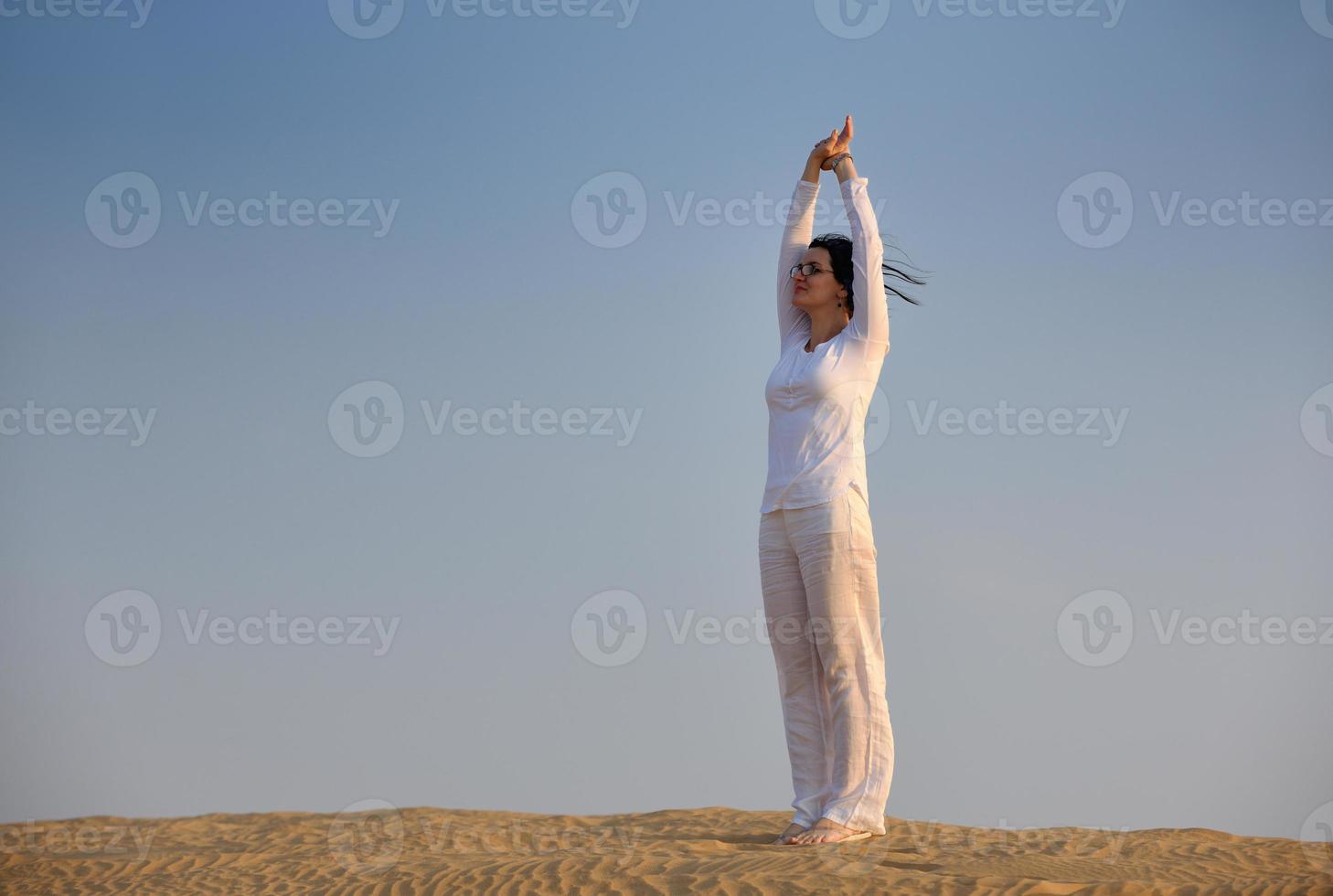 woman relax in desert photo