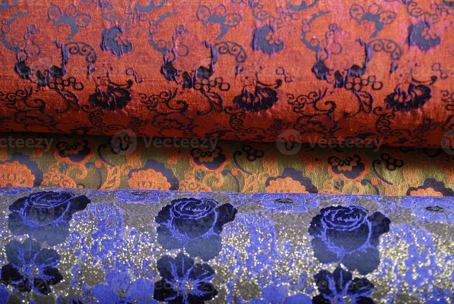 Red and purple fabric photo