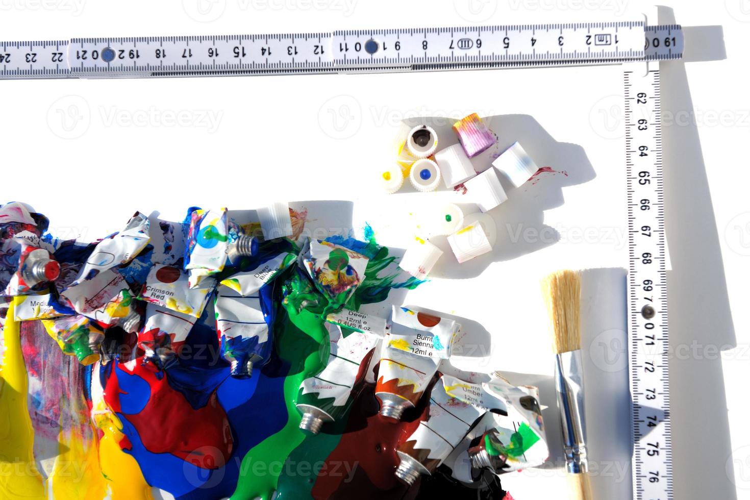 Colors on white surface photo