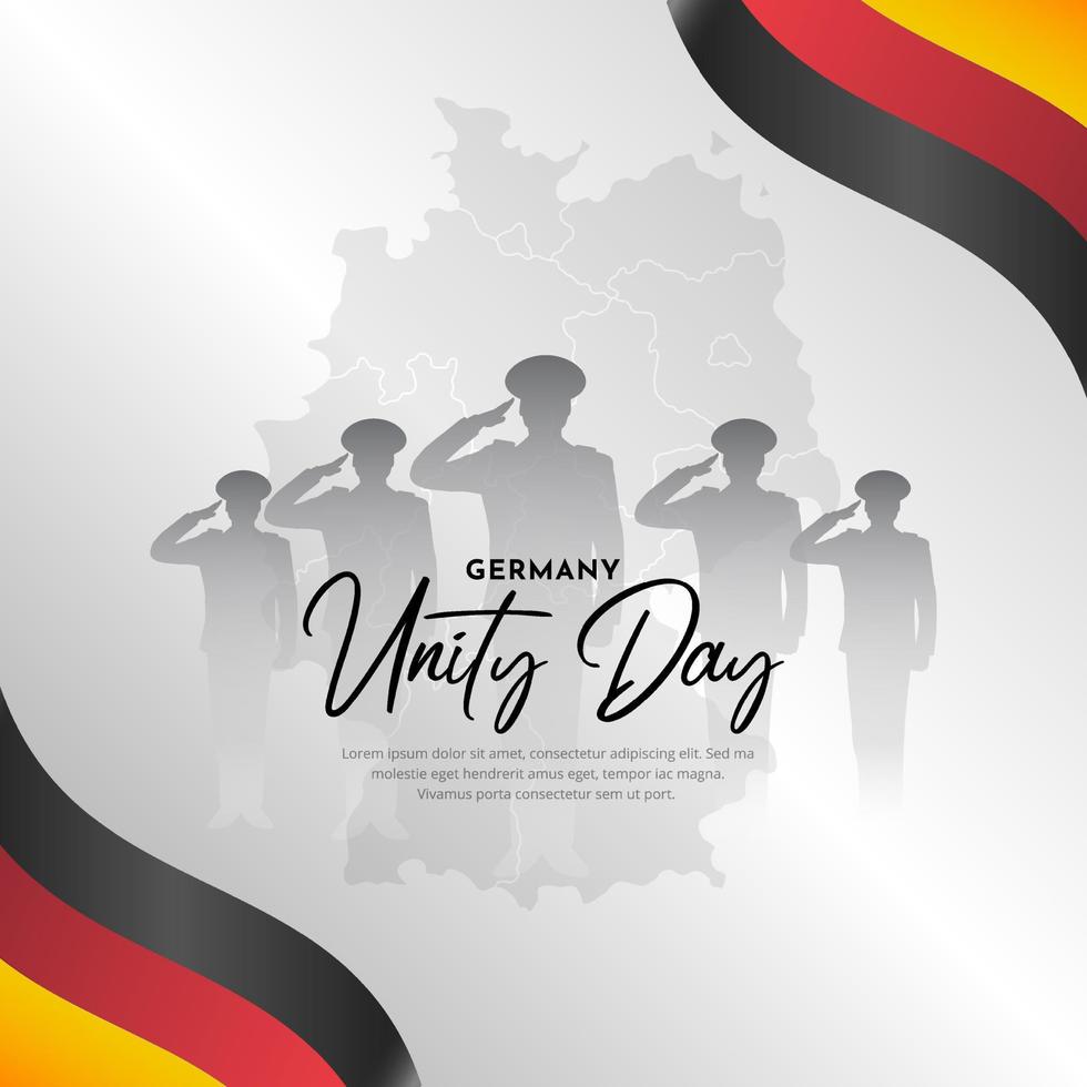 Celebration Germans Independence day design background with soldiers silhouette vector. vector