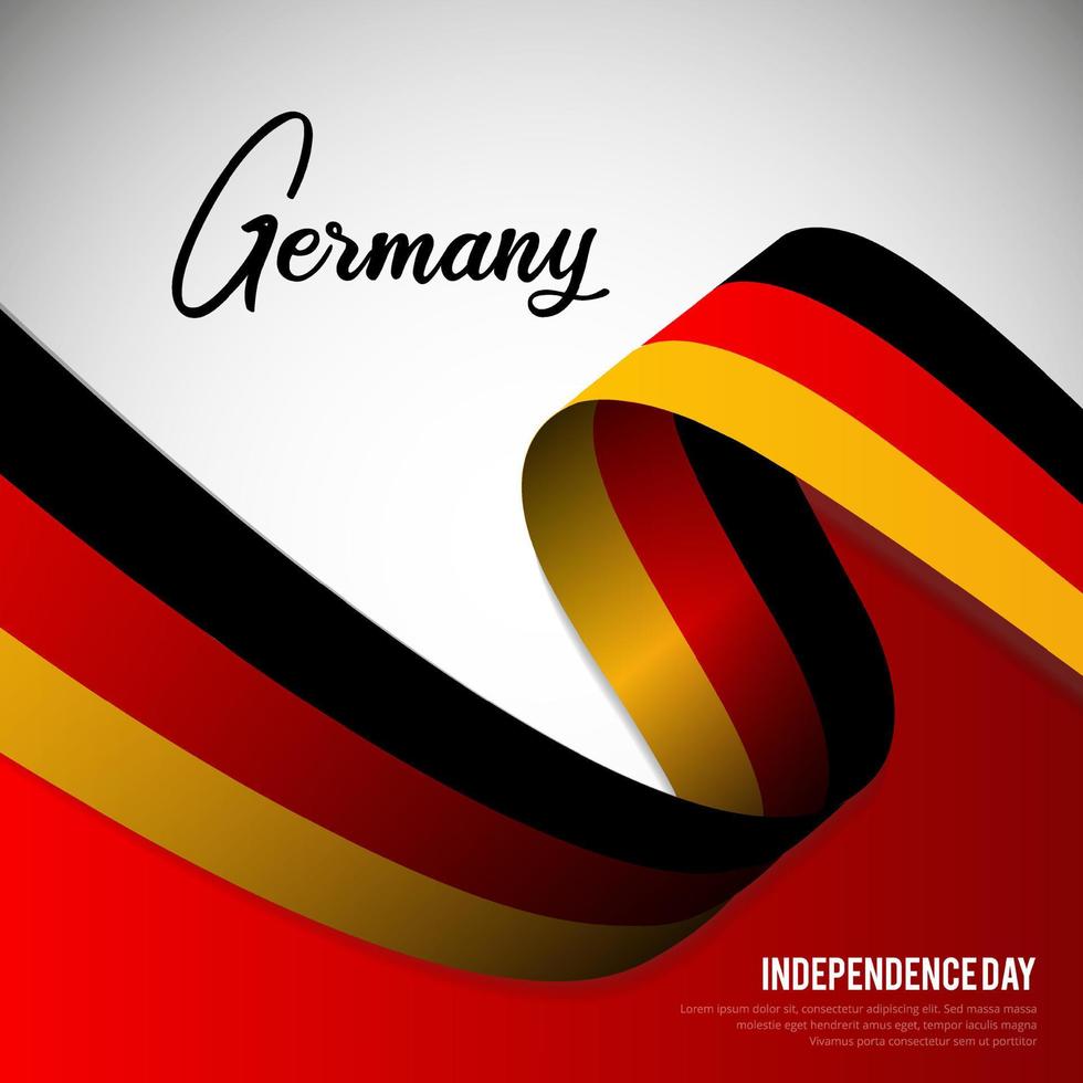 Fondo de diseño de celebración del día de la independencia alemana con vector de bandera ondulada. vector de diseño del día de la unidad alemana.