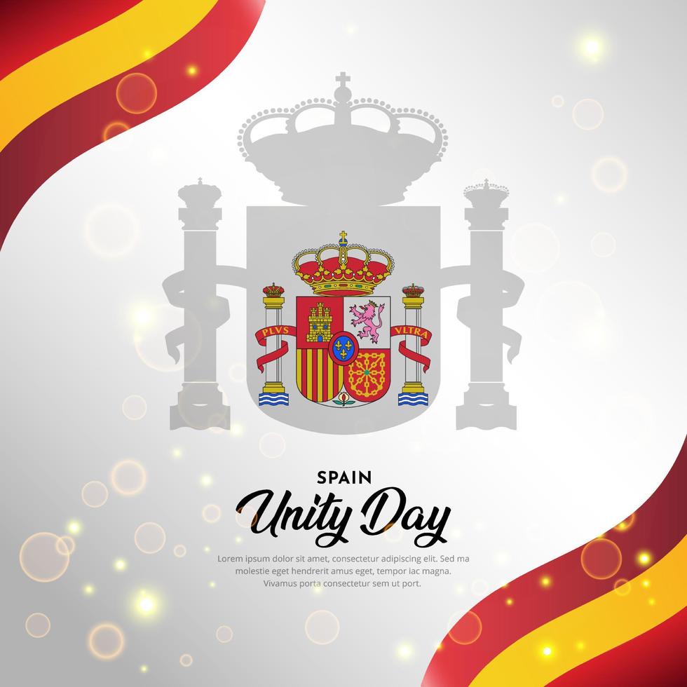 Happy Spain Independence day background with wavy flag vector. Spain Republic day background vector