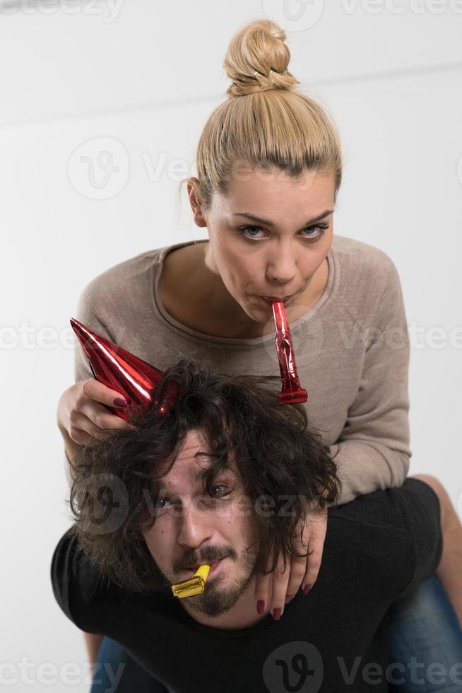 romantic couple celebrating photo