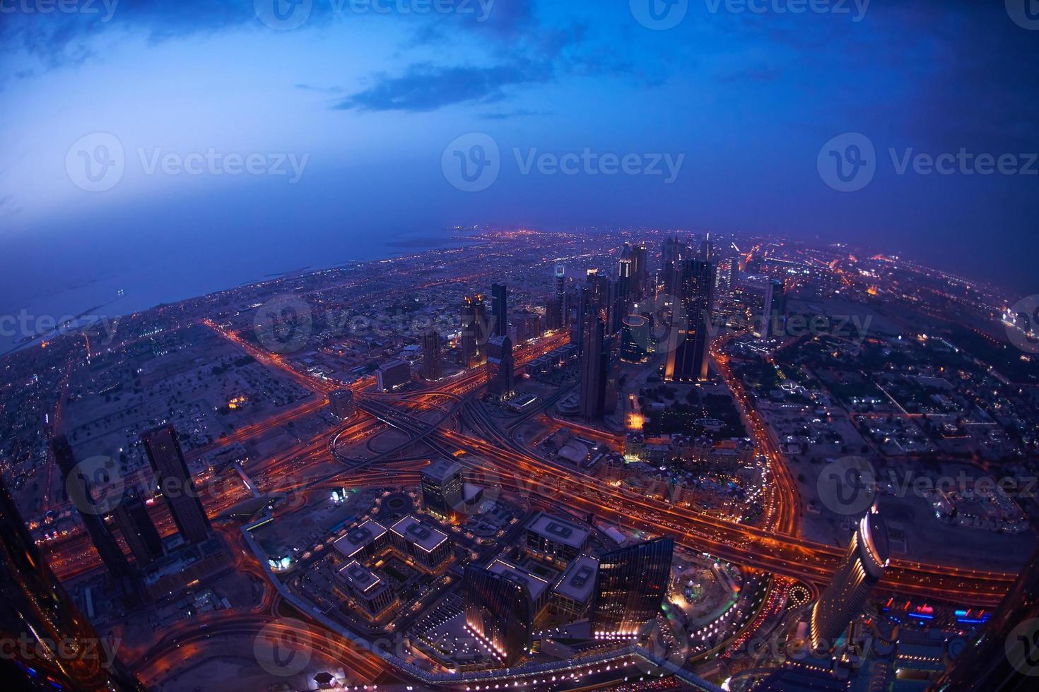 Dubai night skyline photo