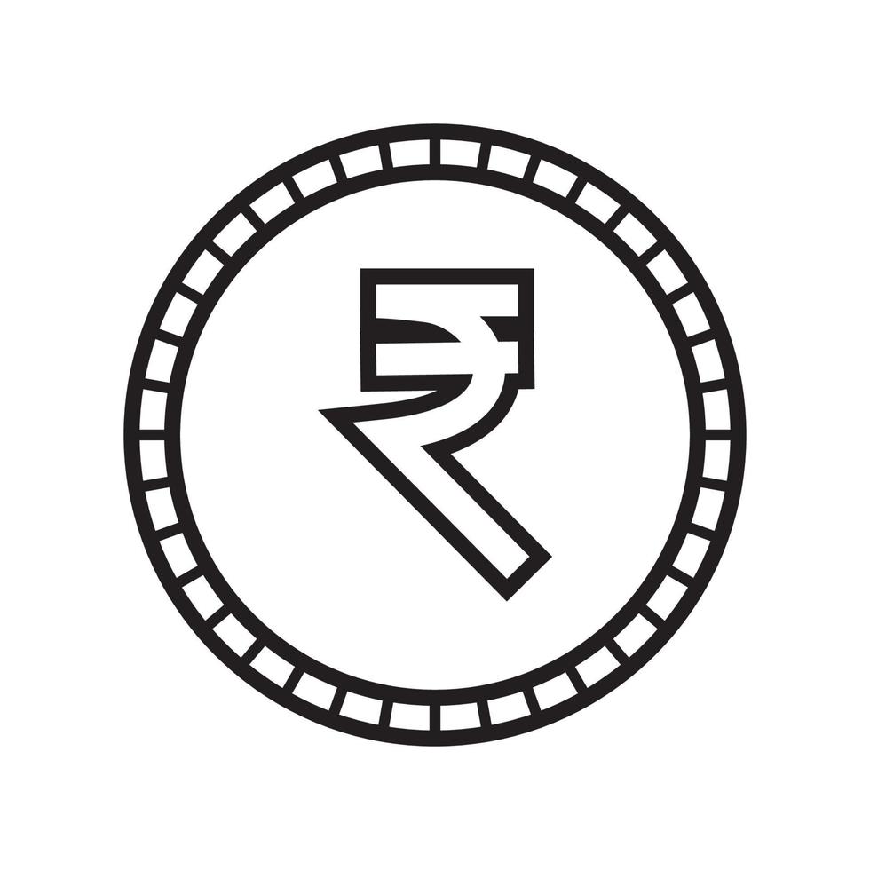 Indian rupee currency symbol coin. vector