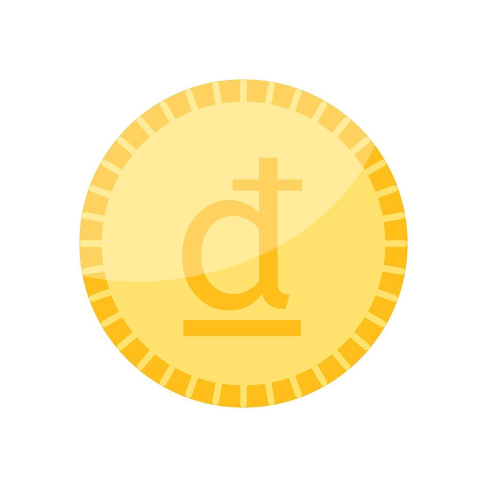 Vietnam's currency symbol coin . vector
