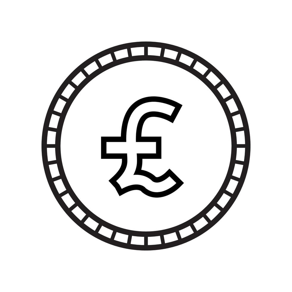 Pound sterling currency symbol coin. vector