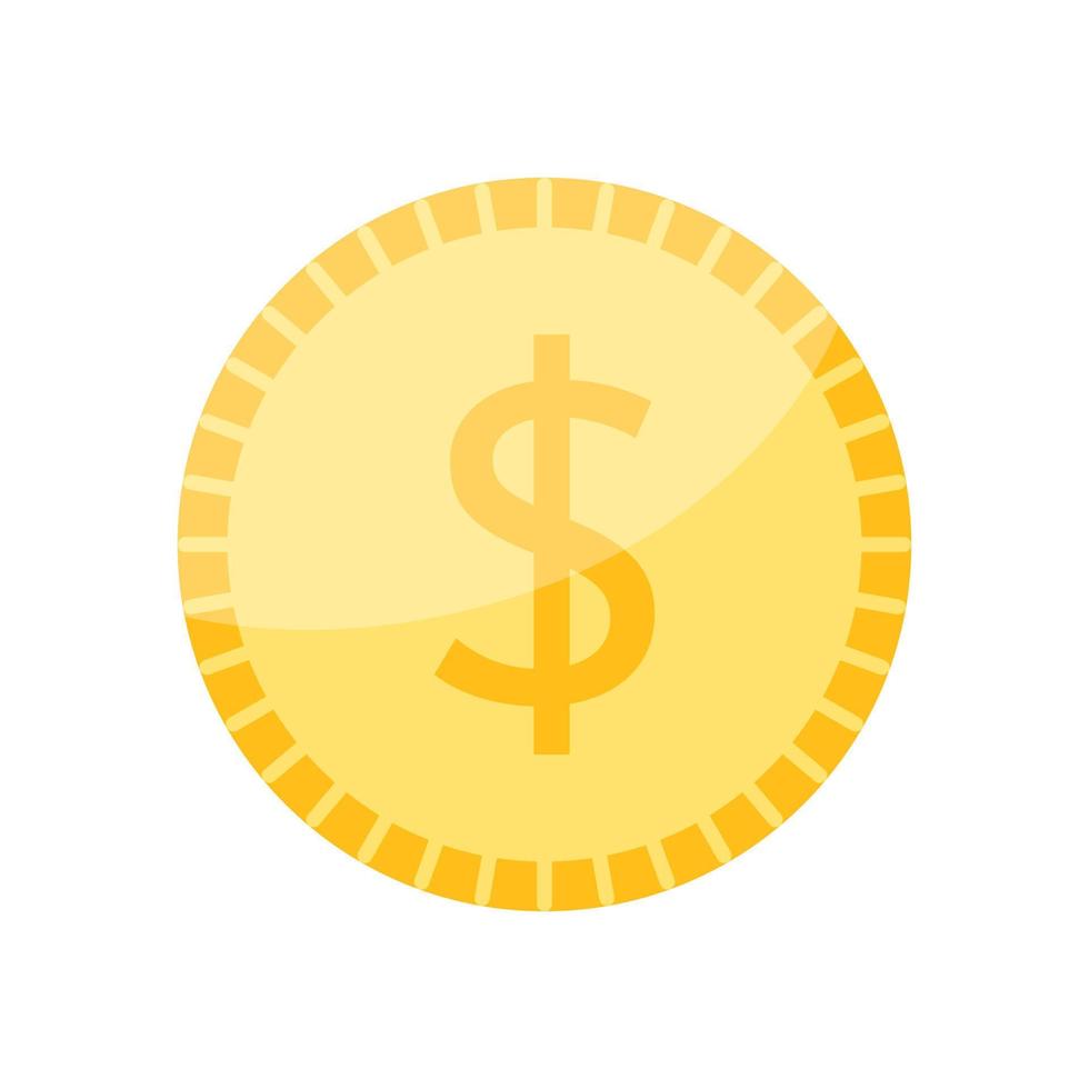 Dollar currency symbol coin . vector