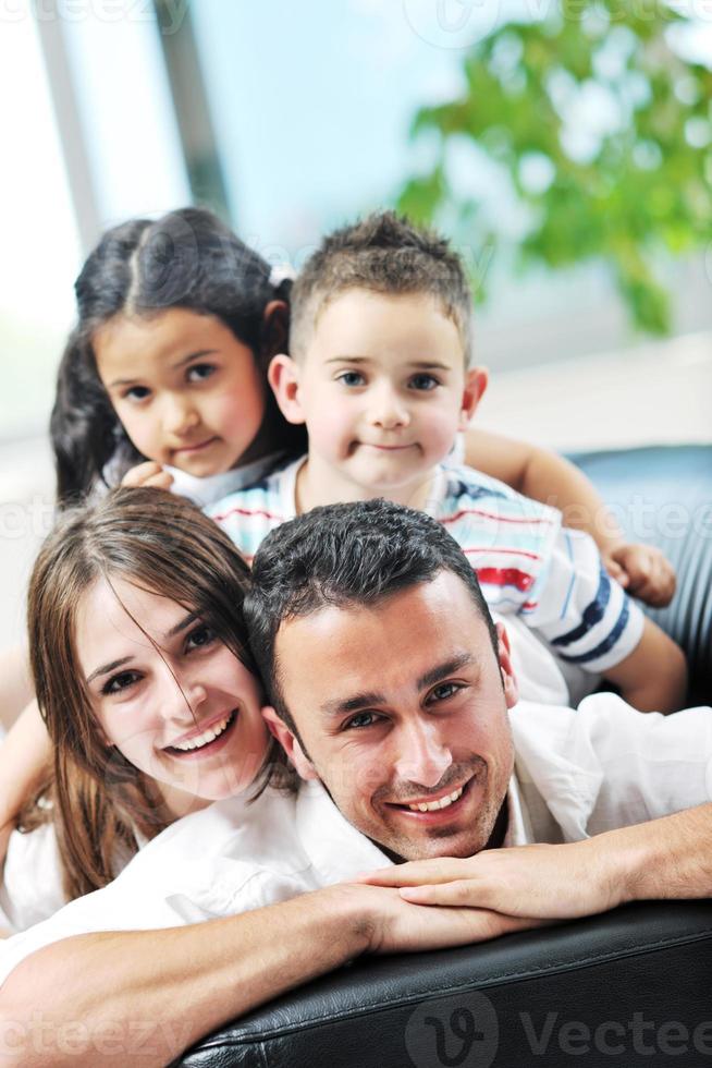 young family at home photo