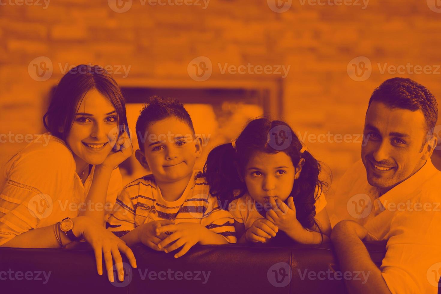 young family at home photo