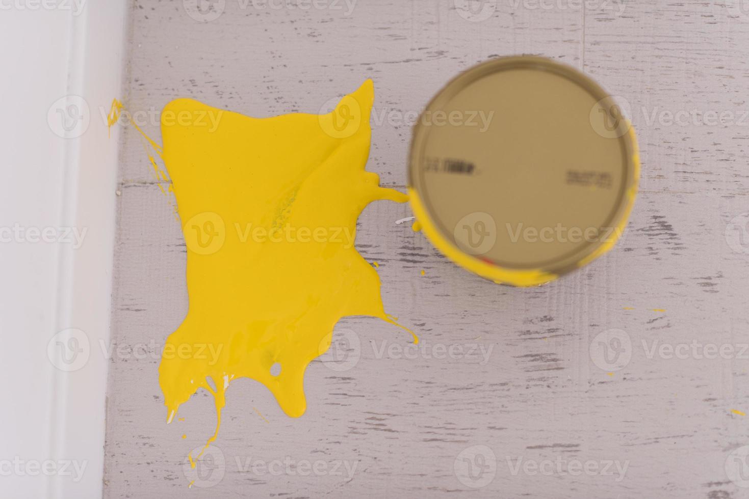 Yellow paint tin can photo