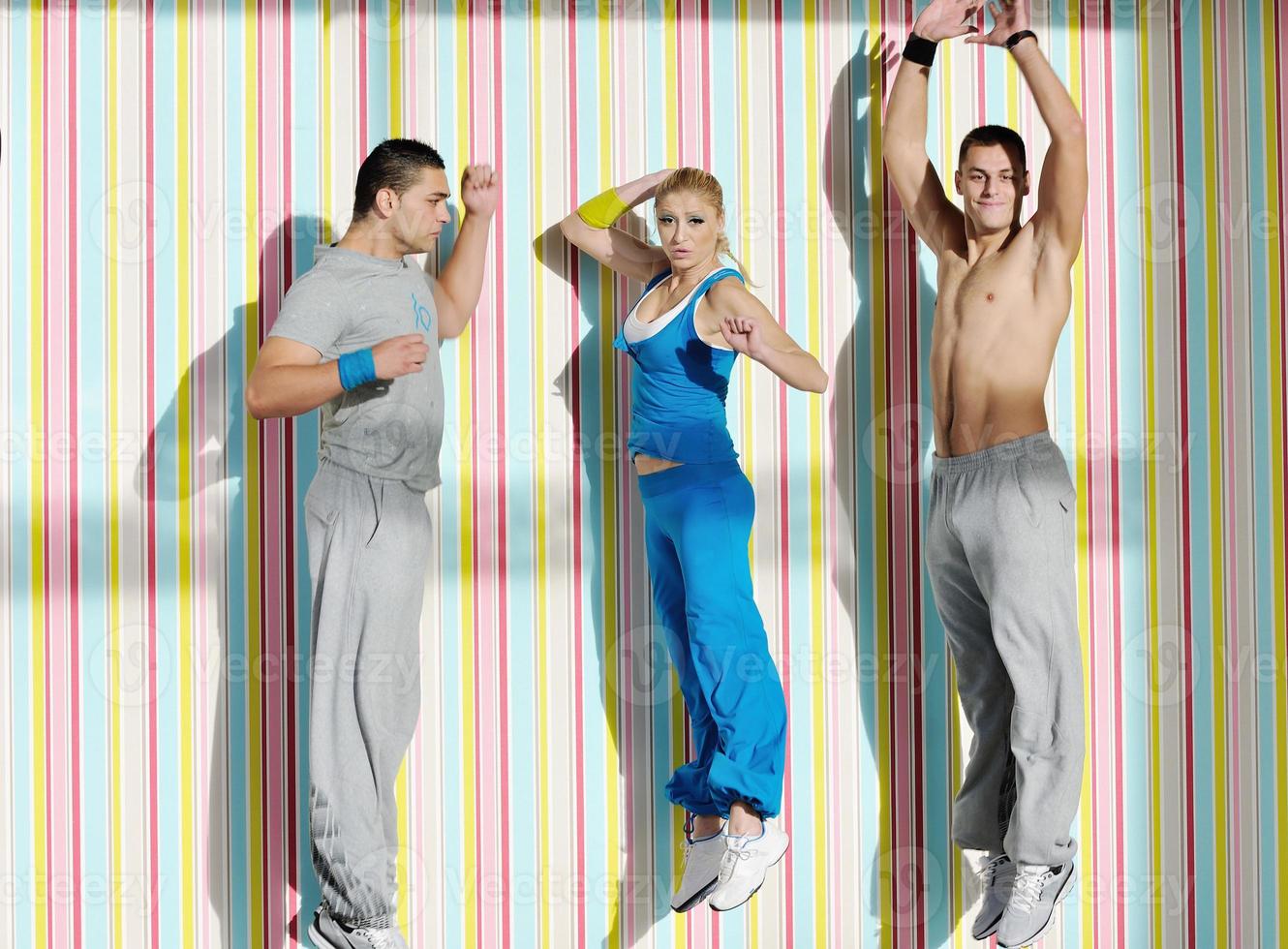 young adults group in fitness club photo