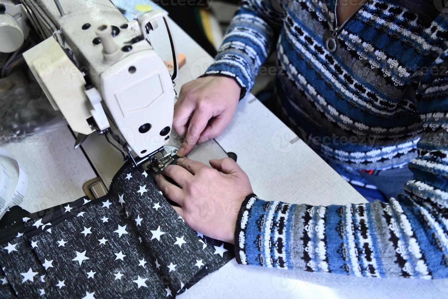 Homemade Manufacturing Of Protective Trendy Medical Face Mask photo