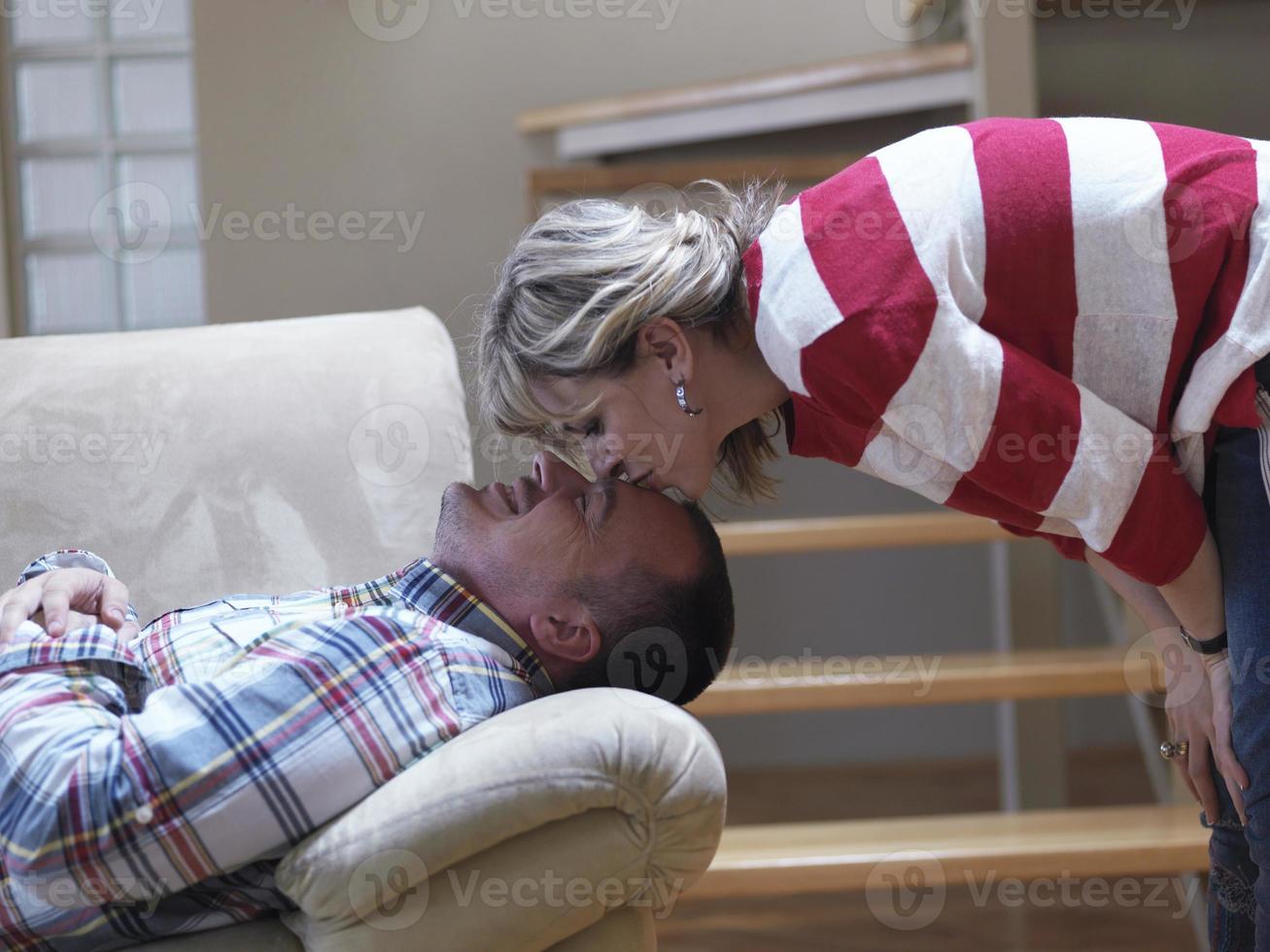 happy couple at home photo