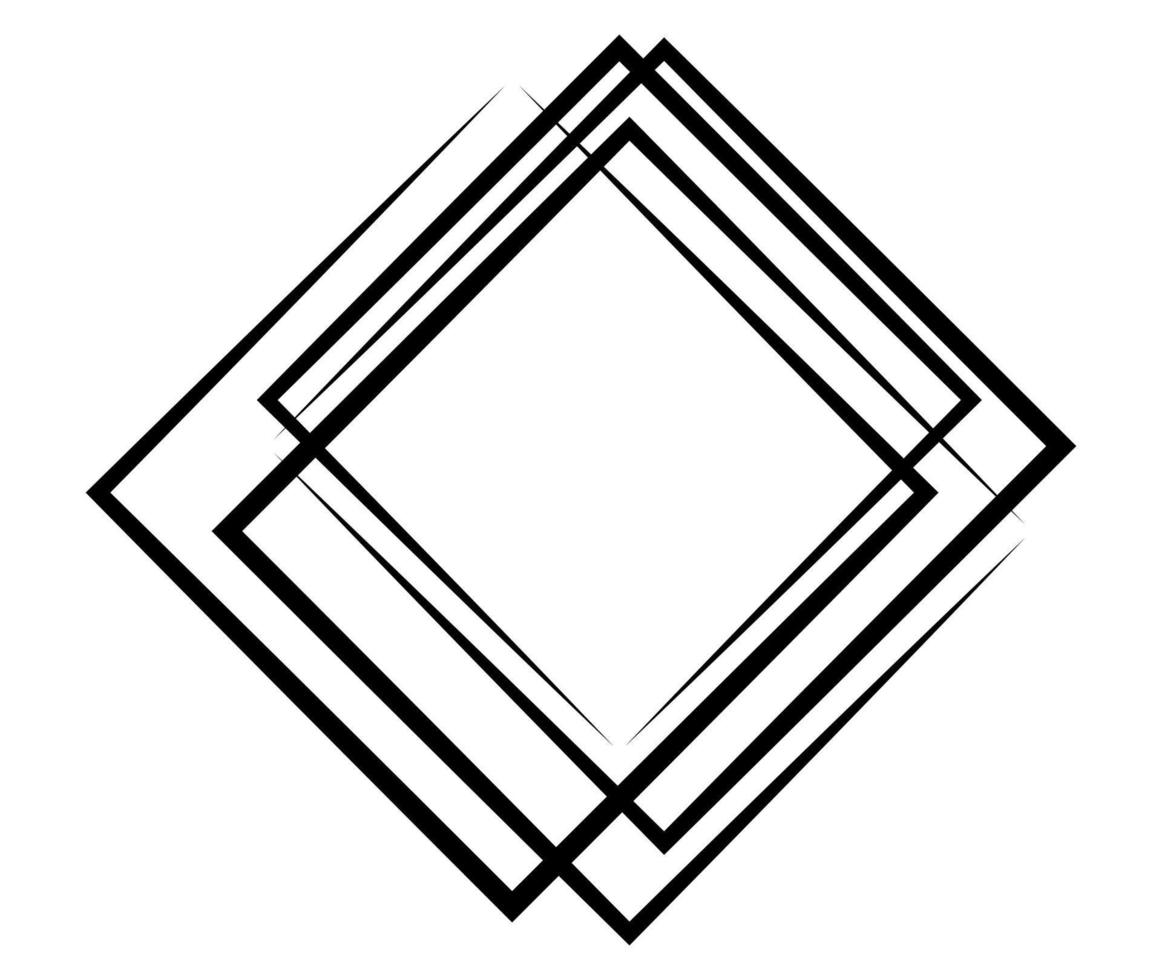 Square frame. Geometric abstract square element. Vector illustration