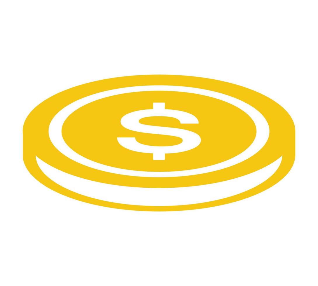 Gold coin icon. Money design. Gold dollar flat symbol. Vector illustration