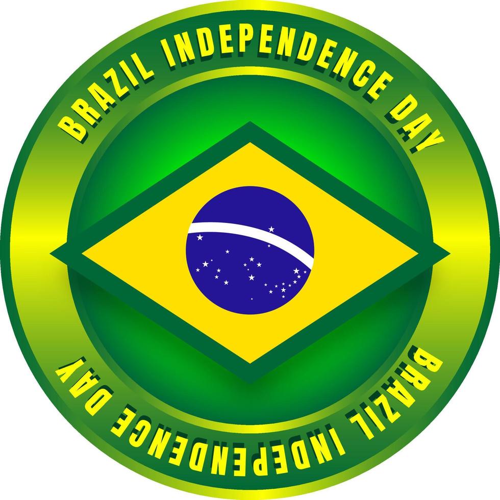 Brazil independence day circle logo vector