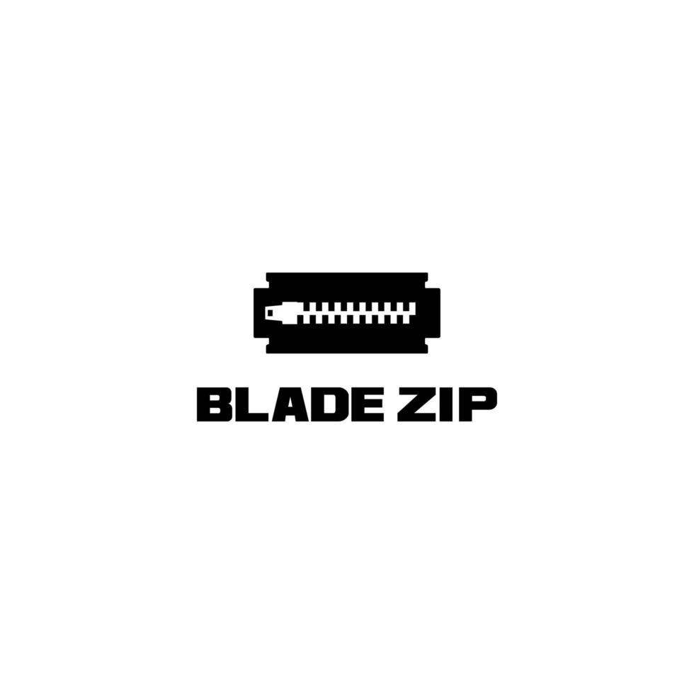 Razor and zipper simple logo design. vector